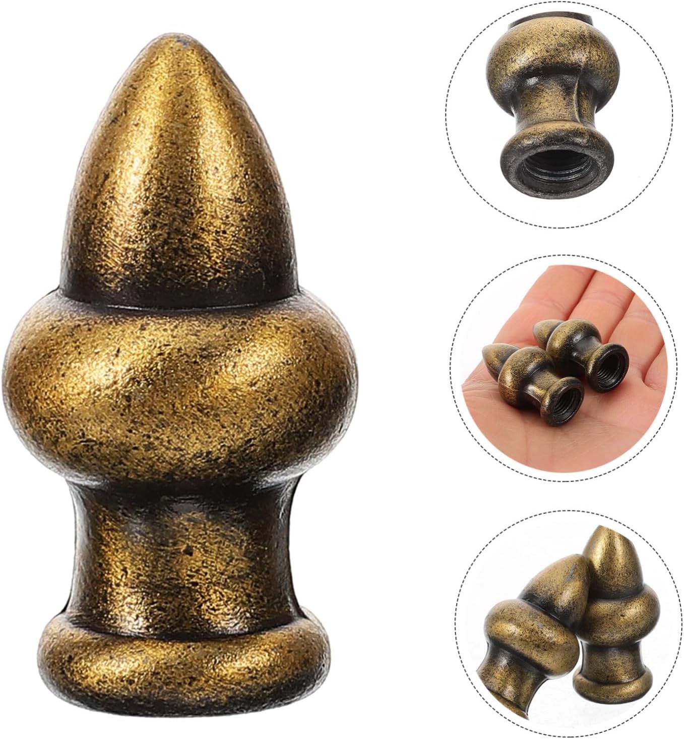 YARNOW 4pcs European Style Lamp Finials Easy to Install Harp and Shade Holder Decorative Knobs for Table and Floor Lamps Versatile Lighting for Home Decor