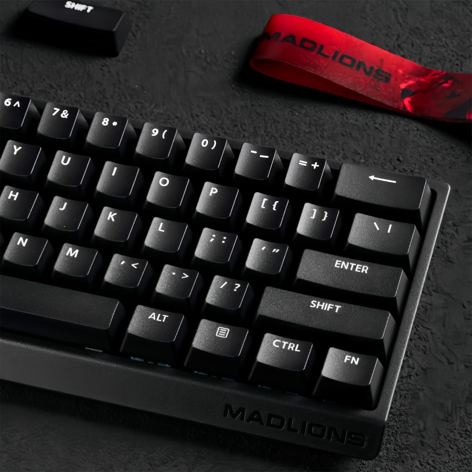 Madlions MAD 60 HE Rapid Trigger RGB Gaming-Tastatur, 60 % Magnetschalter, Hall-Effekt, verstellbare Betätigung, hyperschnelle, USB-C-Kabelgebundene mechanische Tastatur für PC/Mac-Gamer (schwarz)
