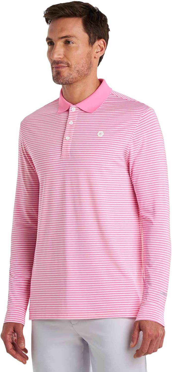 Men's Long Sleeve Sports Polo - UPF 50+ Sun Protection - LumaLeo