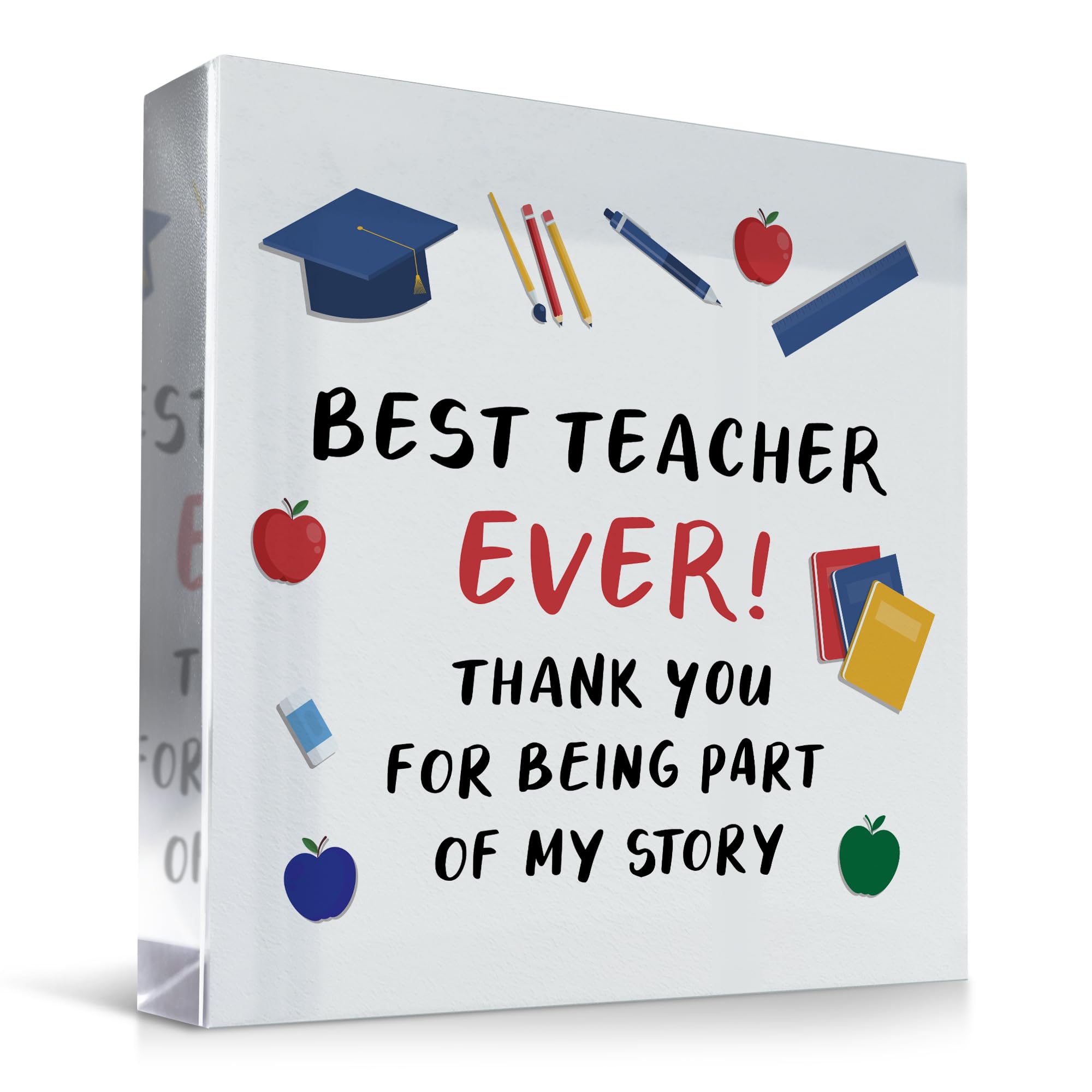 Red Ocean Thank You Gift For Best Teacher Ever Nursery Teacher Gifts Acrylic Plaque End Of Term Gift End Of School Gift Teacher Gifts For Him Her Leaving School Nursery Gift Keepsake