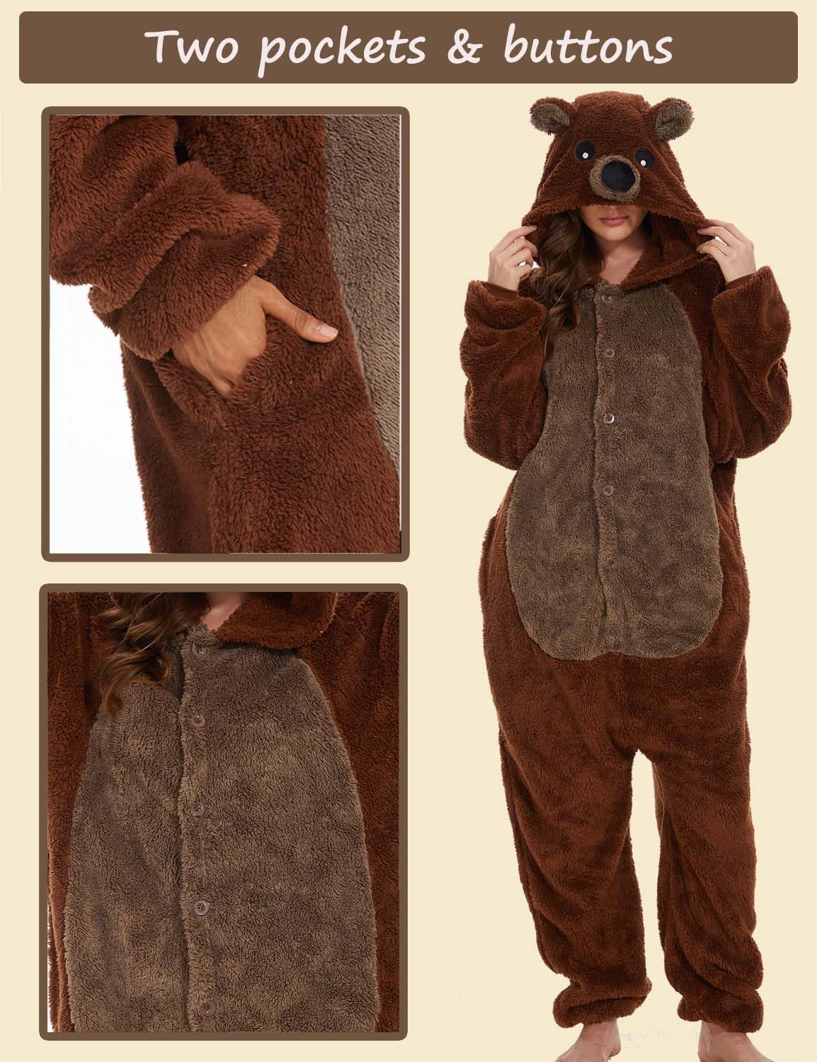 Très Chic Mailanda Sherpa Unisex Adult Animal Onesies Cosplay Pajamas Sleepwear Halloween Costume - Image 4