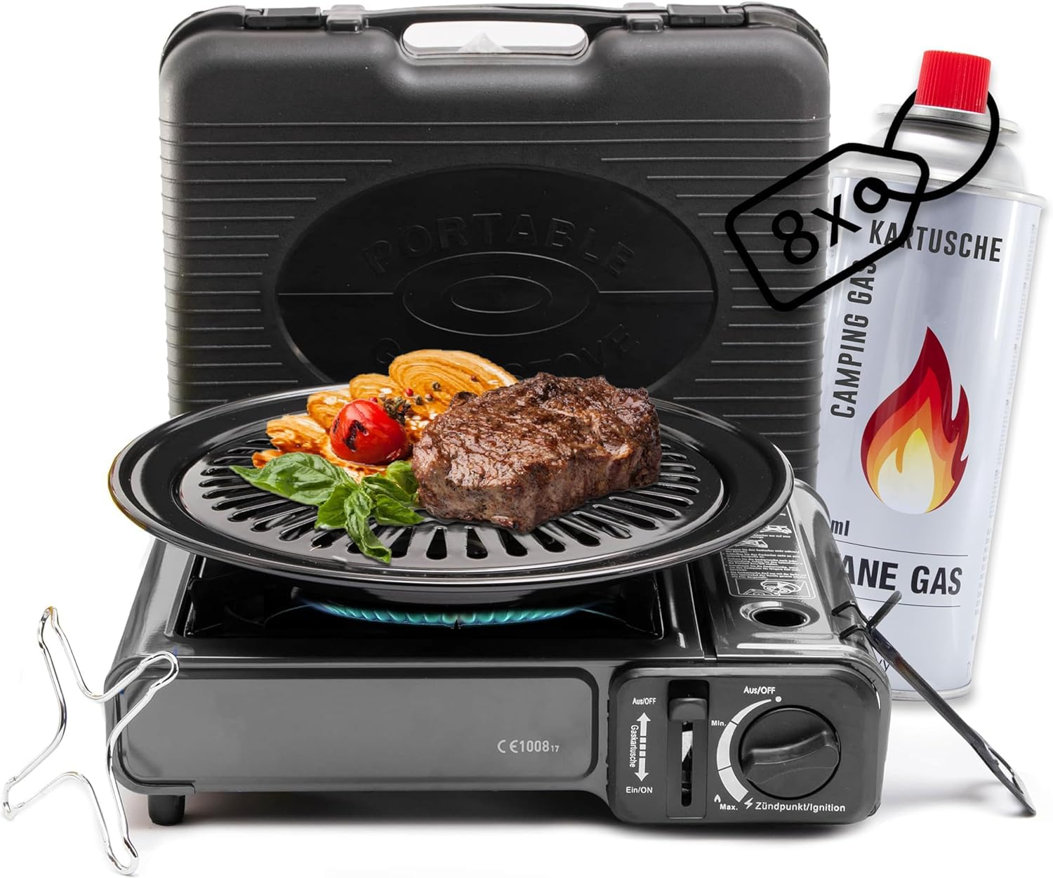 camping gaskocher kartusche Campingkocher 1110W mit 190g Kartuschen, tragbar für Camping & Outdoor –  ZMC Camping
