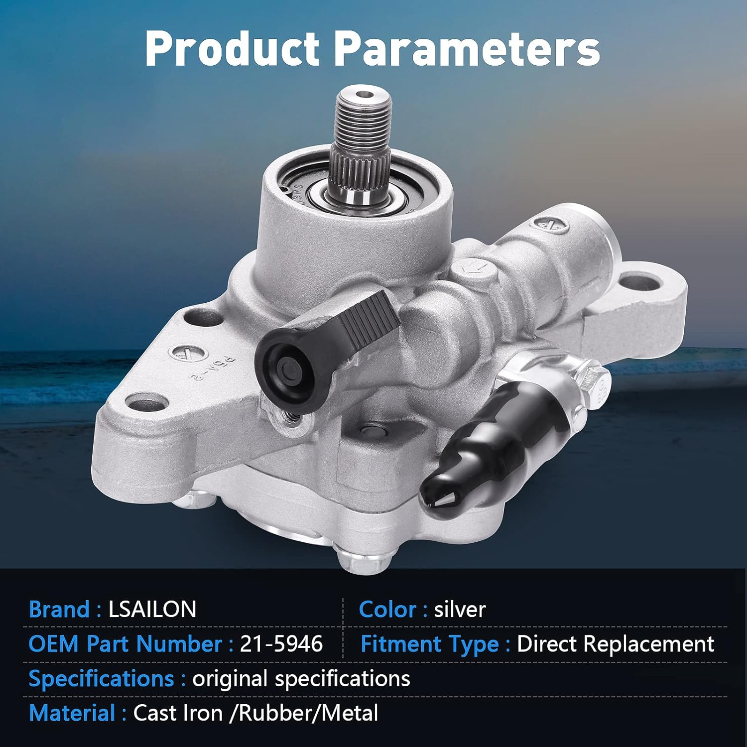 LSAILON OE-Quality 21-5946 Power Steering Pump For 1996-2004 for Acura RL,1997-1998 for Acura TL Assistance Pump
