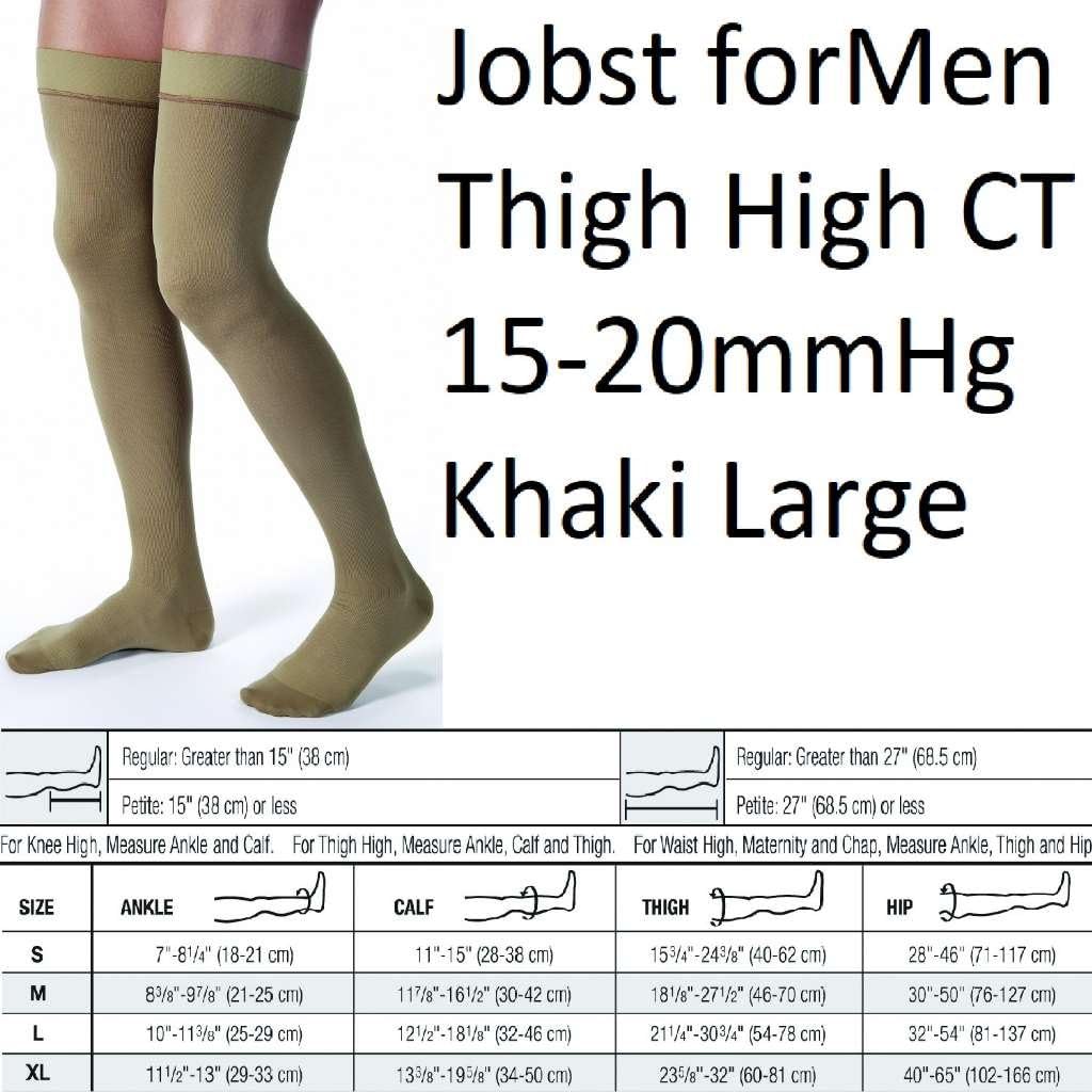JOBST 115513 BSN Medical Compression Stocking, Thigh High, 15-20mmHg, Closed Toe, Medium, Khaki