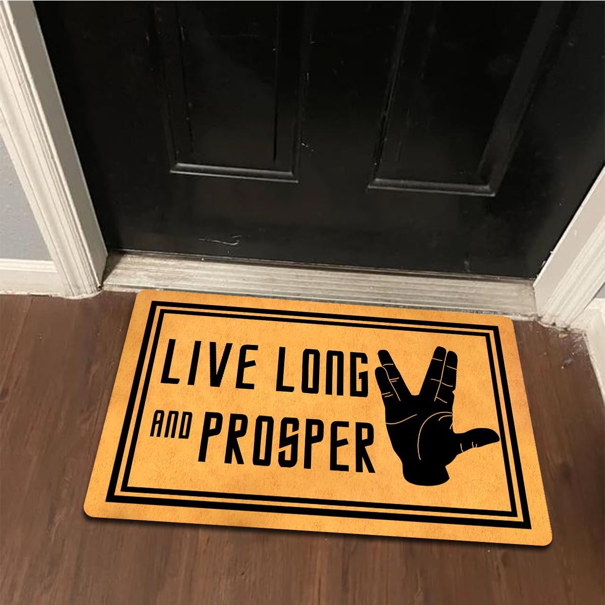 Funny Welcome Doormat For Entrance Way Indoor Floor Rug(18 x 30 inch )Live Long and Prosper Star Gift Star Geek Decor House Warming New Home Gift Novelty Mats Indoor Decor Mats No Slip Kitchen Rugs