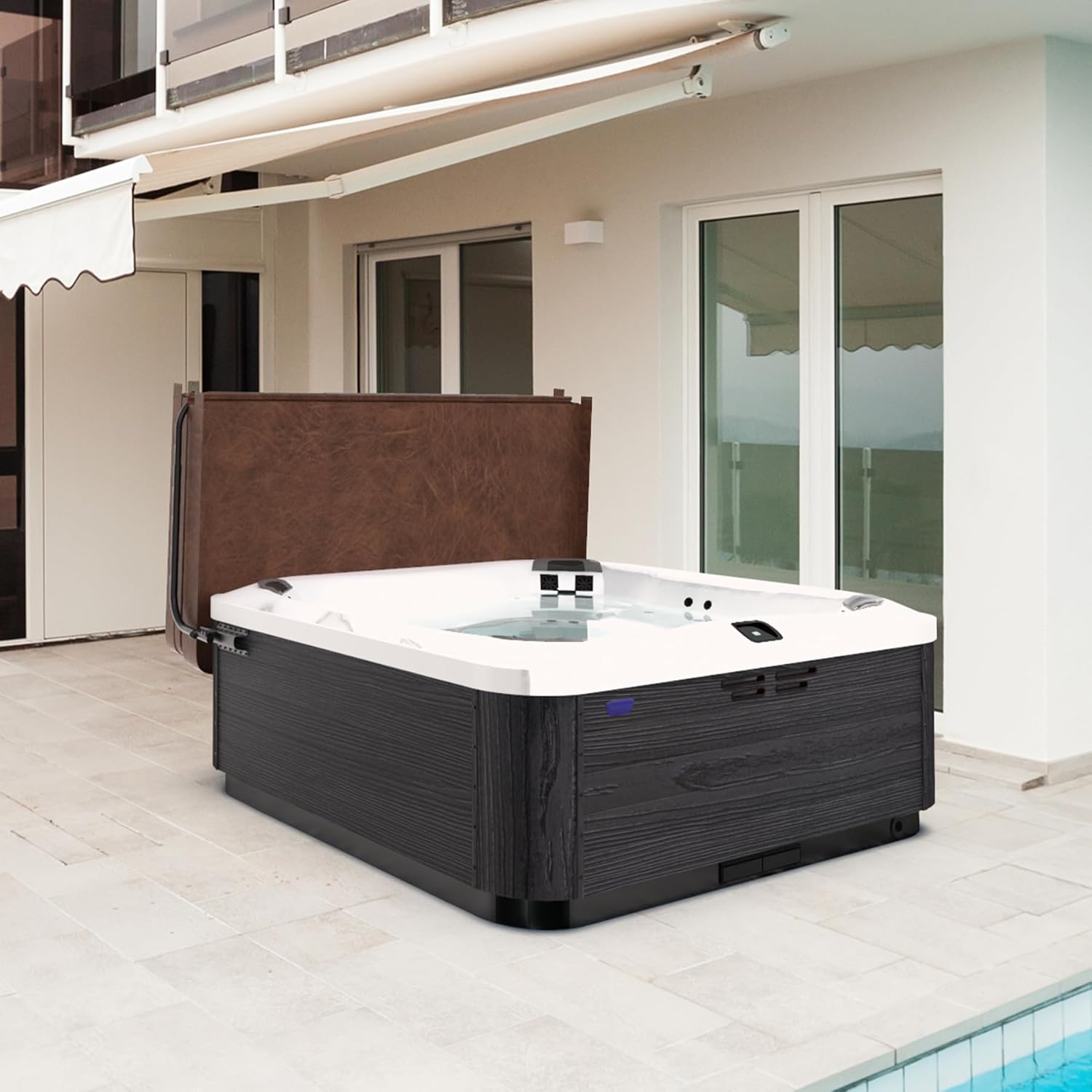 Spa Cover Lift Universal Hot Tub Cover Lifts Side Mounted Cover Lifter Aluminum Reinforced Brackets, Spa Cover Lever Lift Fits Most Spa & Hot Tubs