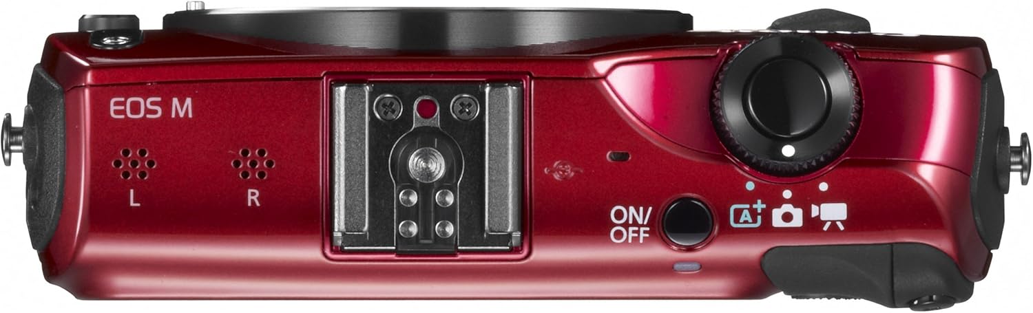 canon eos m mirrorless digital camera with ef m 18 55mm 22mm stm lenses with 90ex flash with mount adapter ef eos m red international version no