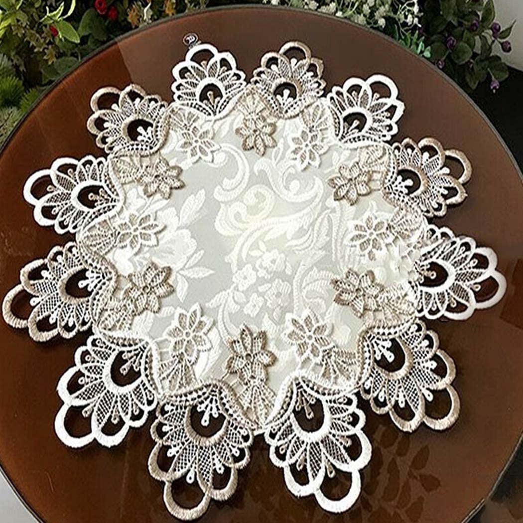 Runde Tischdecke 40 Cm – Schmetterlinge Gestickt, Rot-bunt – Frühlingsdeko Für Küche, Wohnzimmer