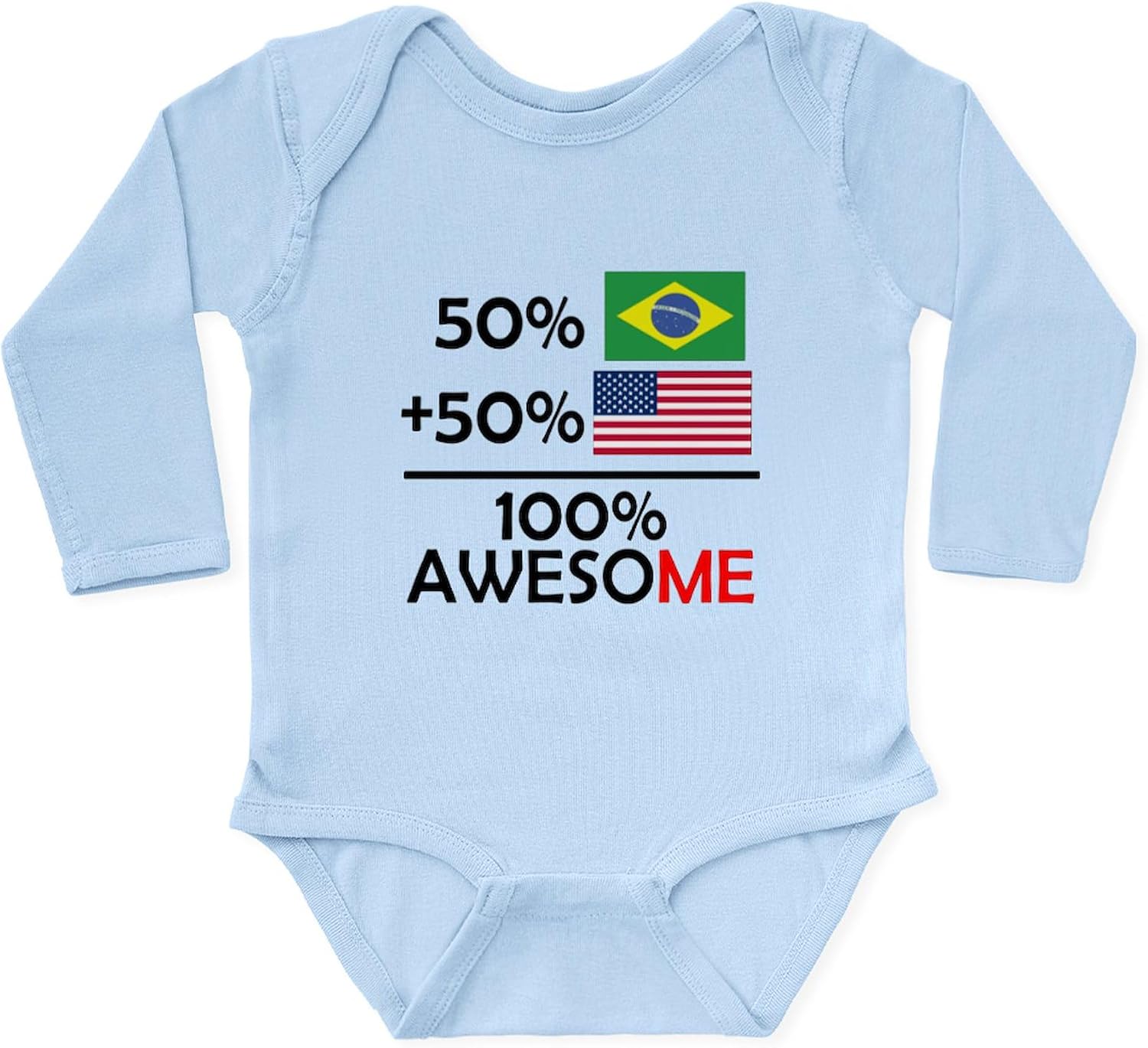 CafePress Half Brazilian Half American Body Suit Cute Long Sleeve Infant Baby Bodysuit Romper