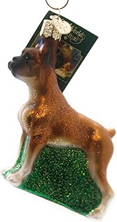 Old World Christmas Boxer Dog Glass Blown Ornament for Christmas Tree, Handcrafted Holiday Decoration, Dog Collection