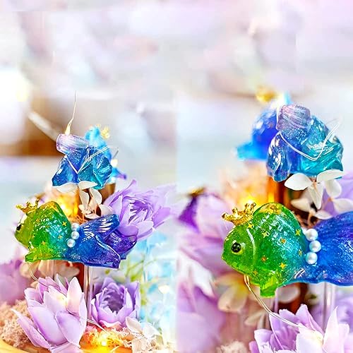 Miniatura 7 de Koi Fish - Moldes de resina de silicona 2 piezas de molde de silicona de pez dorado pequeño 3D molde de fundición de resina epoxi animal para