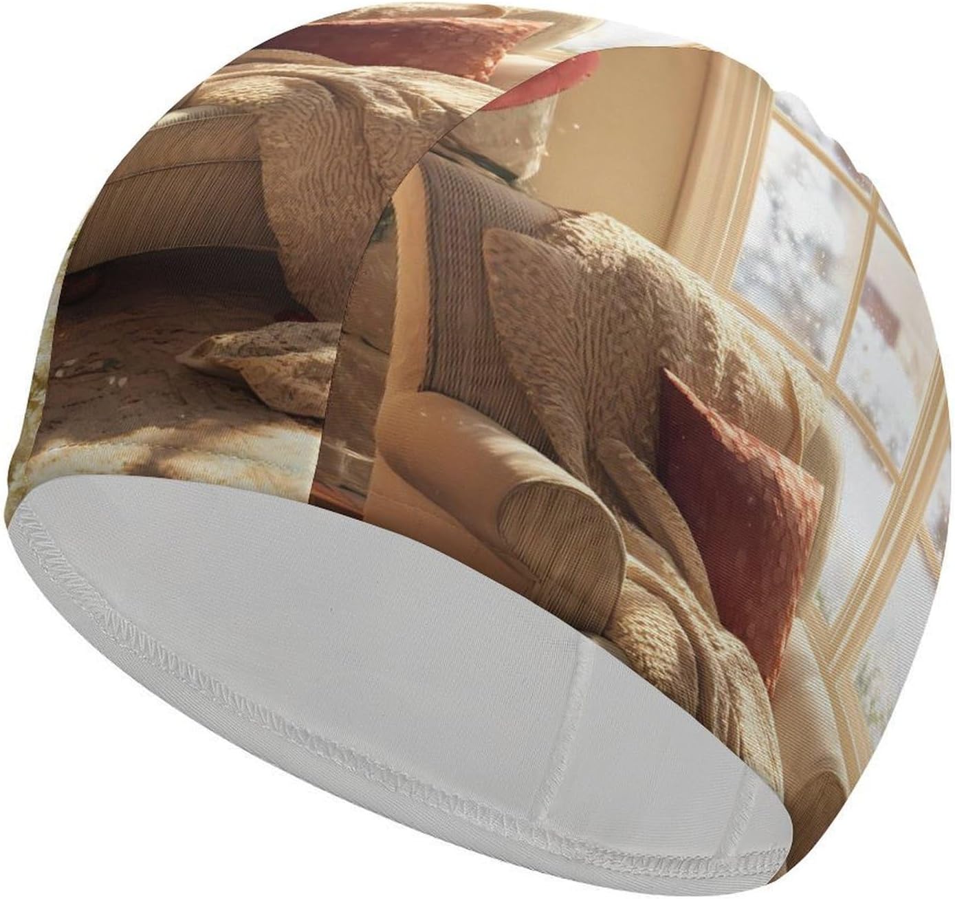 Christmas Snowflakes Winter Sunlight Womens Swim Cap for Men Adult Swimming Hat Curly Short Medium Long Hair