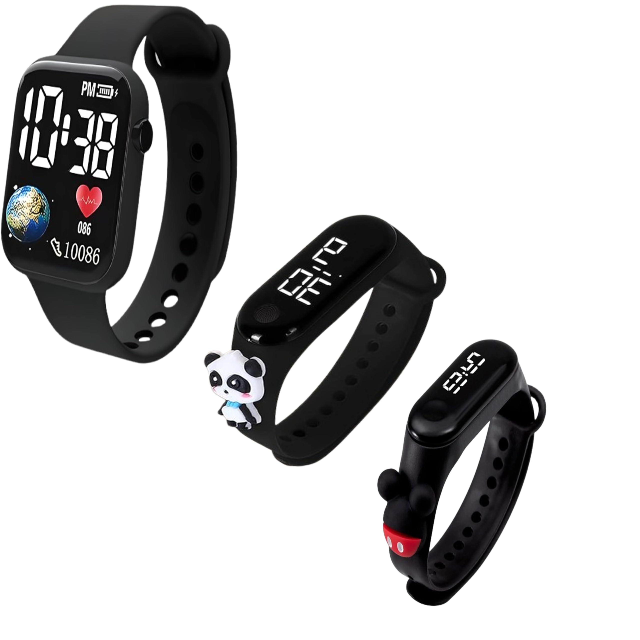 KronoQ, LED Display Kids Digital Watches(Pack of 3) Waterproof Sports Square Watch for Kids, Digital Watch for Kids(Black) (B0CQVGX74T) Amazon Price History, Amazon Price Tracker