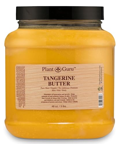 Miniatura 5 de Mantequilla corporal de mandarina de 8 onzas. 100% pura cruda fresca natural prensada en frío. Hidratante para la piel, cuerpo y cabello, cremas de