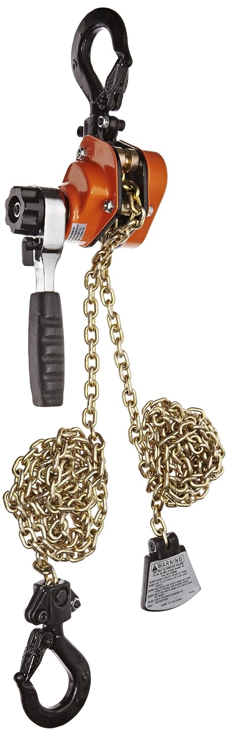 CM 603 Series Mini Ratchet Lever Chain Hoist, 6-3/8" Lever, 1100 lbs Capacity, 10' Lift Height, 1" Opening