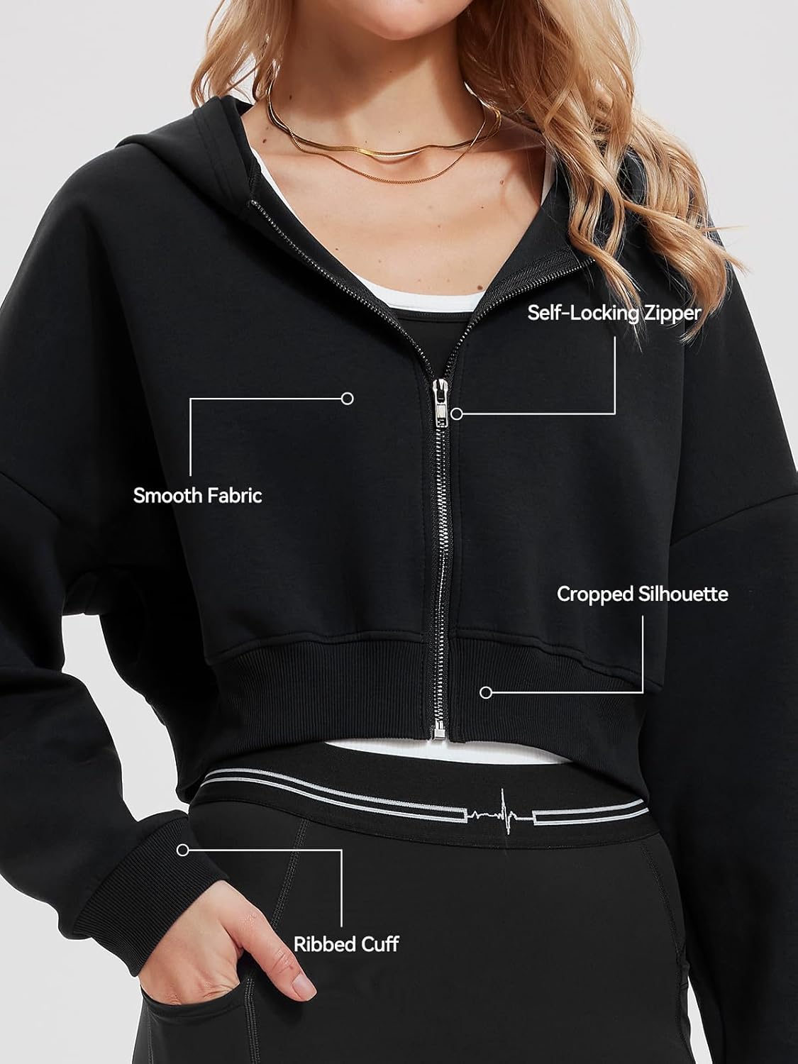 Airfree Two Piece Sets for Women Cropped Zip Up Hoodie High Waisted Leggings Fall Sweatshirt Tracksuit Sets Casual Outfit - Image 2