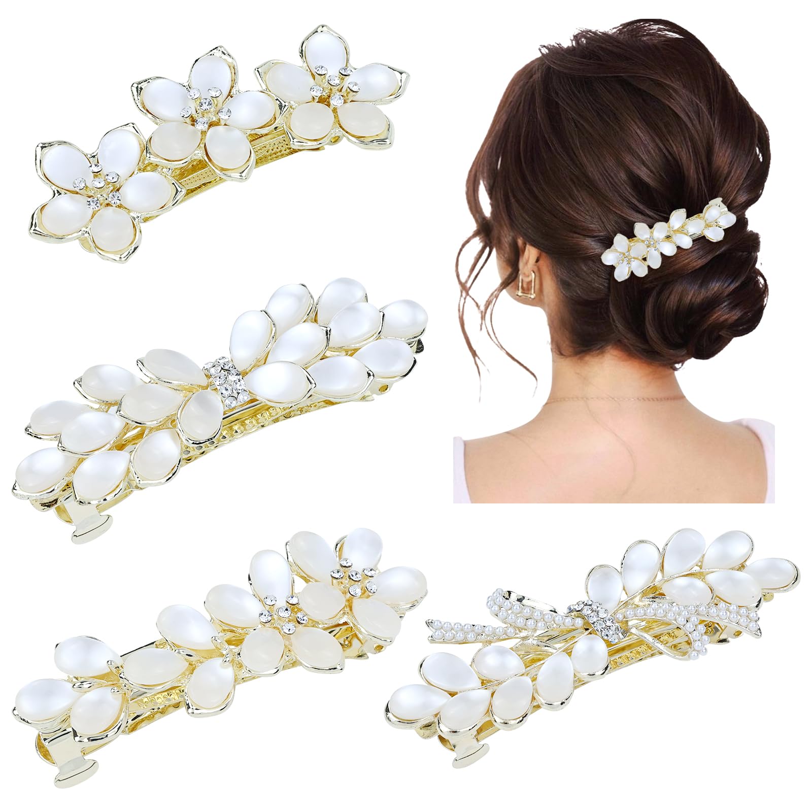 Amazon.com : Dizila 4 Pieces Gold Metal Sparkly Opal Bow 