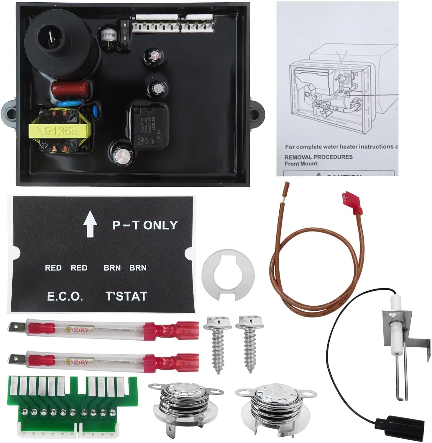 3 in 1 RV Water Heater Repair Kit (91365 Circuit Board, 91447 Thermal Cut Off & Thermostat Kit, 93868 Spark Probe Igniter Electrode) for Atwood/Dometic Models GCH10A-2E/3E/4E