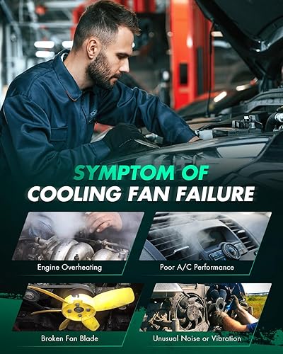 Vista 36 de SCITOO Ventilador de refrigeración del condensador del radiador compatible para Quattro/TT para Passat/Passat CC/Golf/Beetle