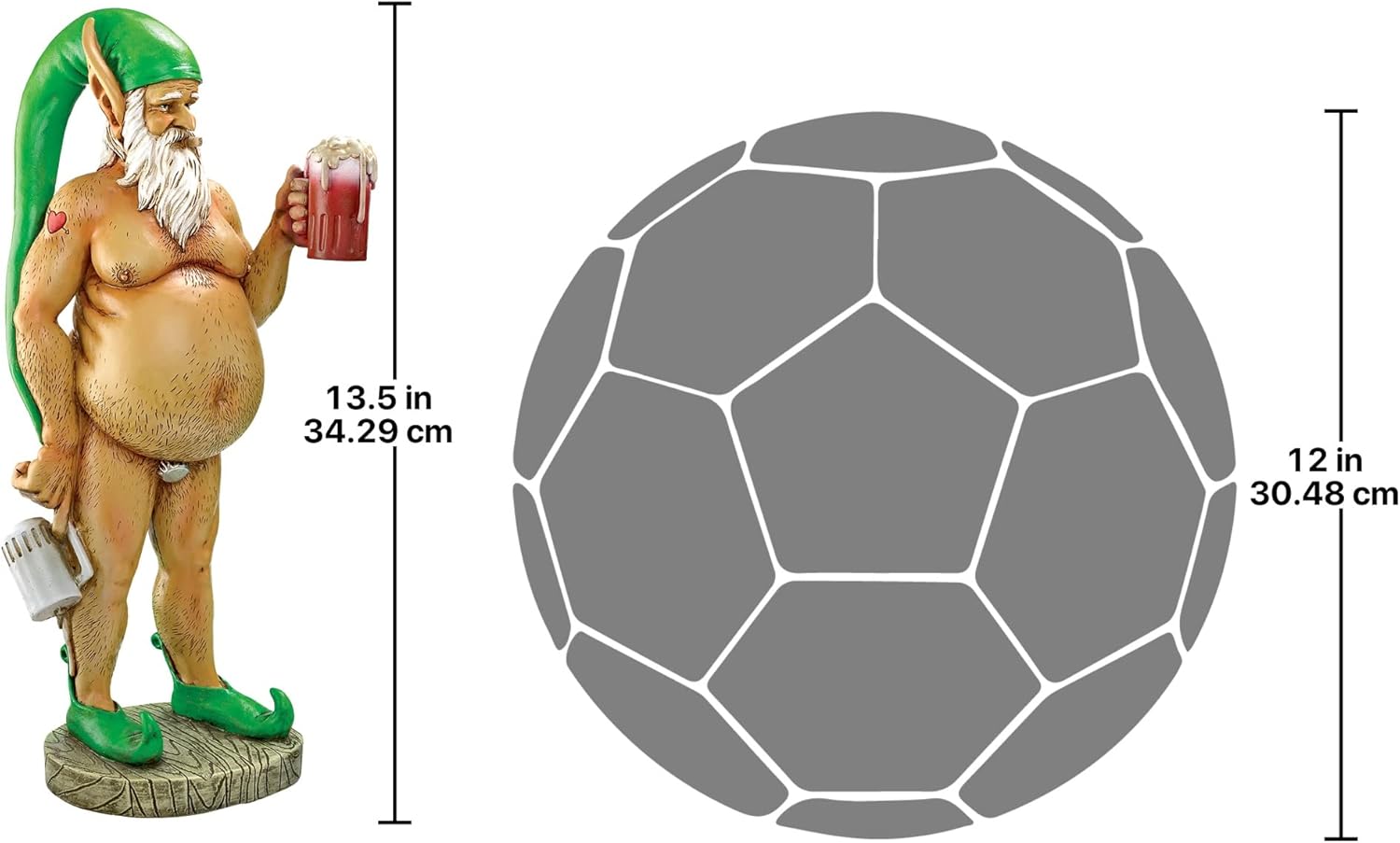 Design Toscano QM14020 Garden Gnome Statue - Otto Fully Krausened Elf Gnome - Naughty Gnomes - Drunk Gnome Statue full color