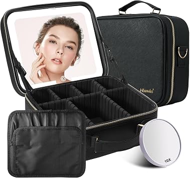 Mocado LED Travel Makeup Mirror Travel Makeup Bag with LED Lighted Mirror