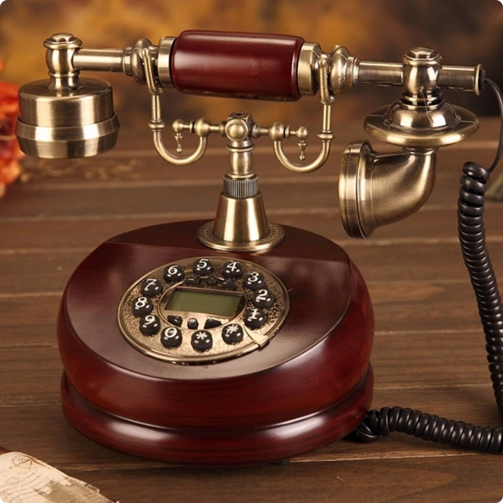 Antique Corded Telephone Phone Caller ID Ornate Vintage Phone Redial Function Retro Desk Telephone for Hotel Reception Area, Study Room, Gift-image-35