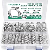 Vista 9 de Juego de 24 abrazaderas de manguera de acero inoxidable ajustables de 1/2"– 3/4" (13-19mm) con engranaje sinfín, abrazaderas de manguera de metal