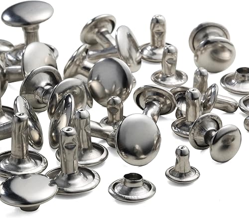 Miniatura 4 de YORANYO 340 juegos de remaches de cuero, remaches de varios tamaños para cuero, remaches de doble tapa, tachuelas para ropa, tela con remaches de