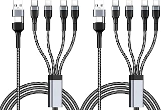 Splitter USB-C tipo C ricarica rapida 2 pezzi 1,2 m 4 in 2 porte tipo C, compatibile con iPhone 15, Samsung Galaxy S24 S23 Ultra e molti altri dispositivi