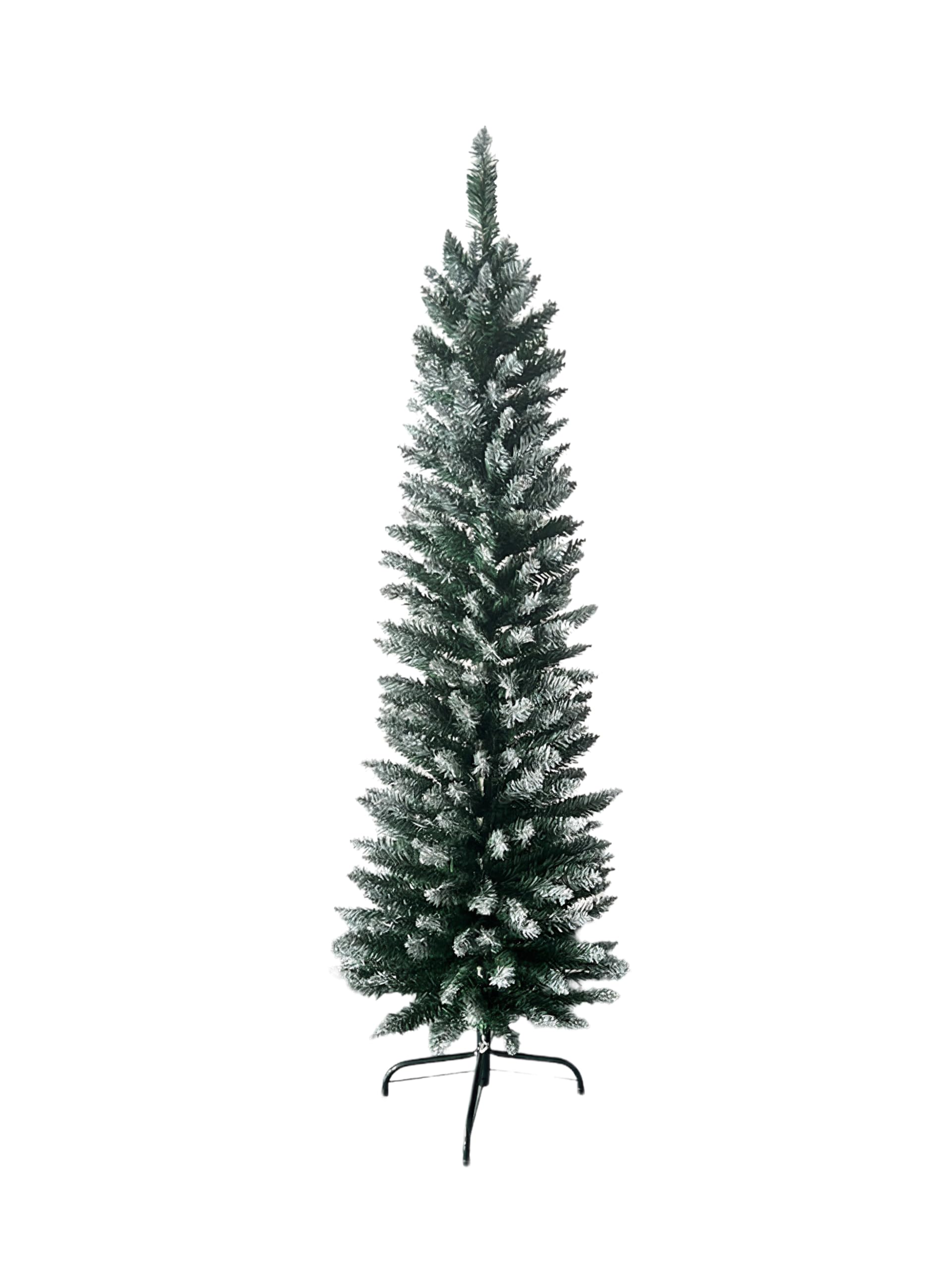 Künstlicher Tannenbaum Weihnachtsbaum schmal mit Schnee-Effekt (120 cm)