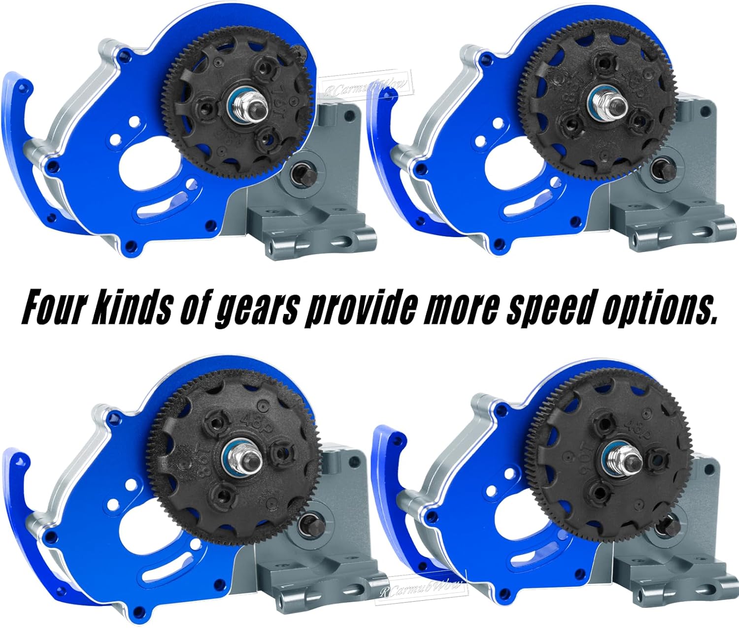 RC Transmission Complete Upgrades Part for 1/10 Slash 2WD(VXL),Rustler 2WD(VXL),Stampede 2WD(VXL),Bandit 2WD(VXL),Alloy Aluminum Gearbox,Replace #3695,Navy Blue &Titanium