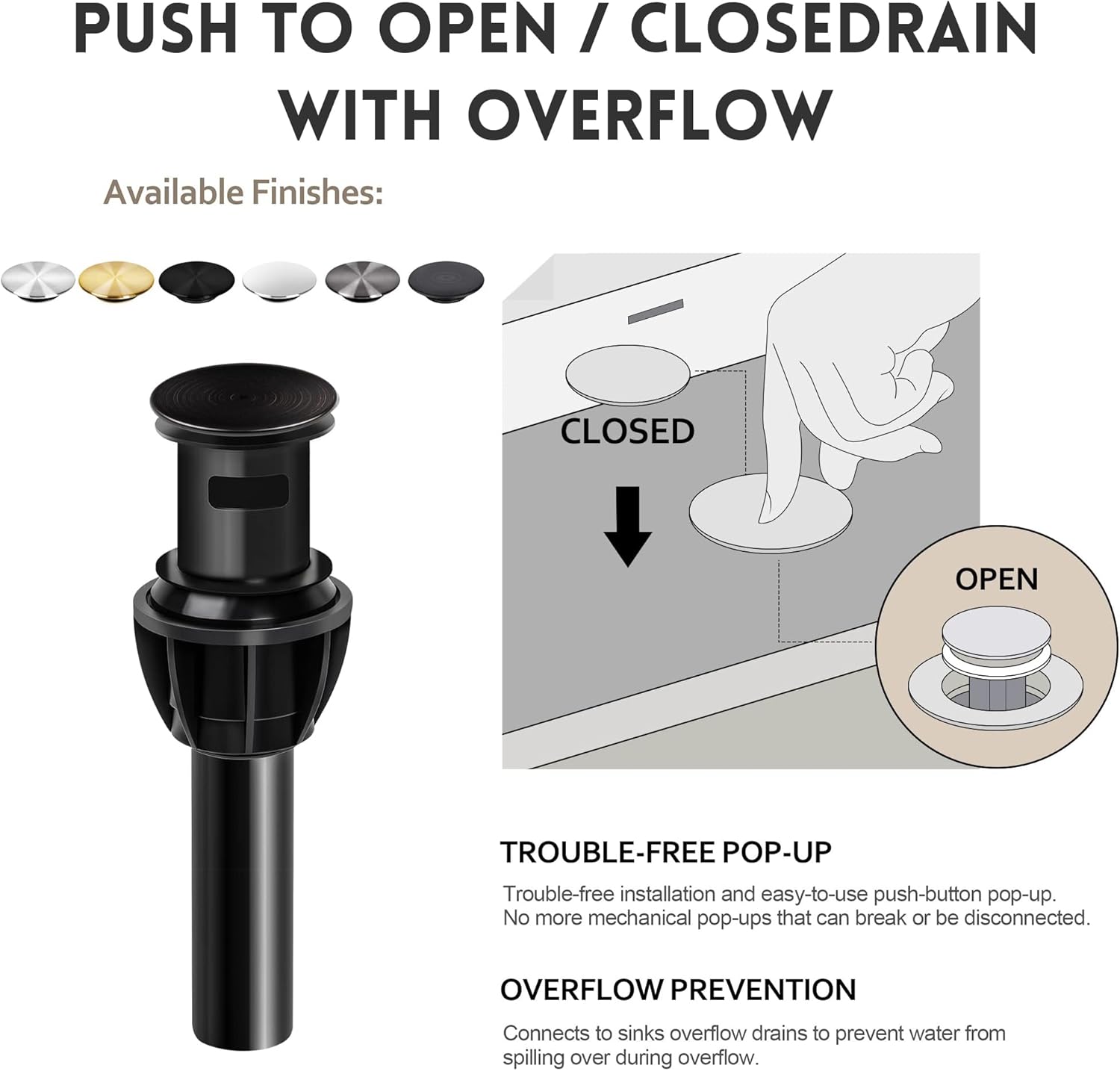 Stainless Steel Bathroom Faucet Oil-Rubbed Bronze Bathroom Sink Faucet with Pop-up Sink Drain Stopper & Deck Plate 3 Hole Bathroom Faucet 2 Handle Bathroom Faucet