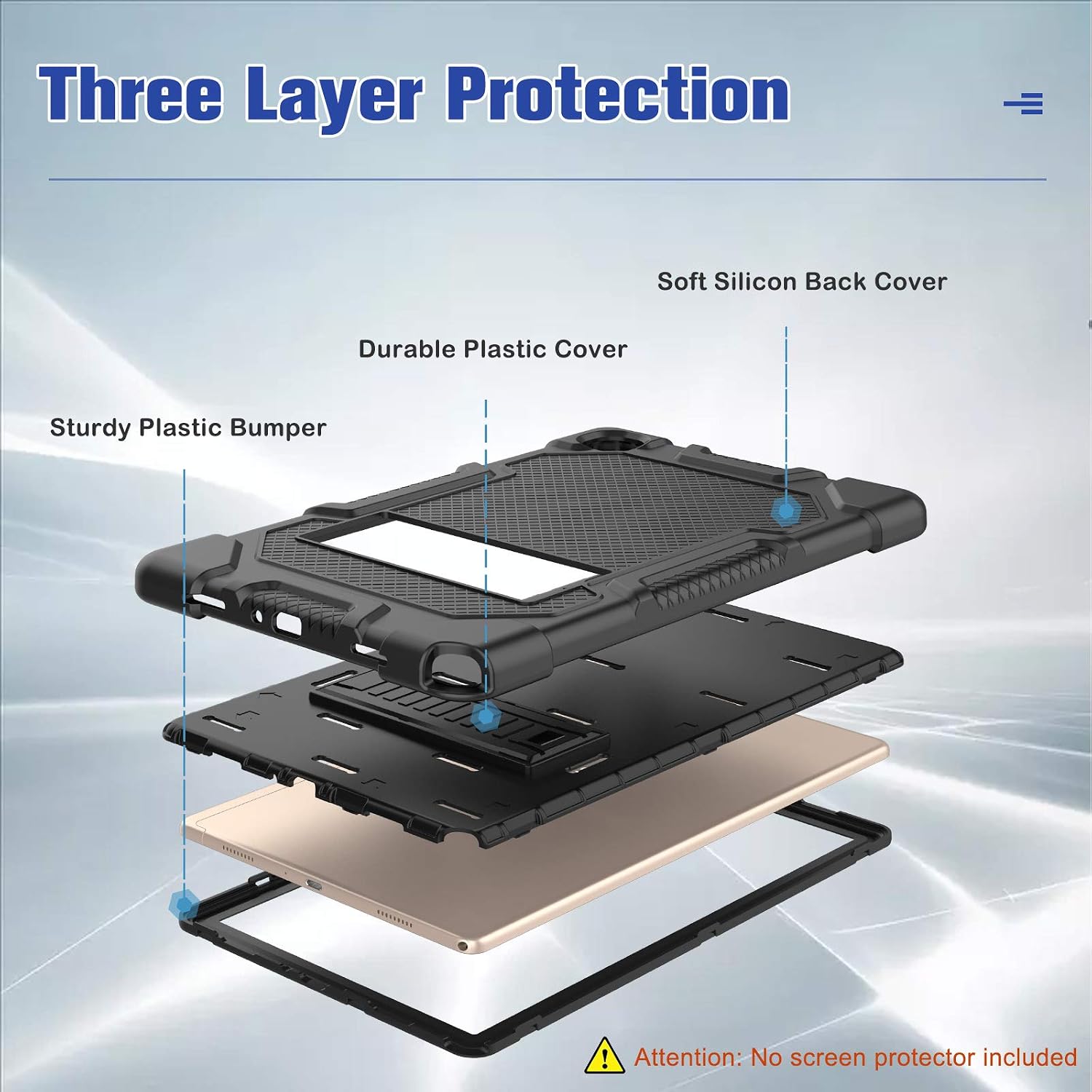 ProCase Galaxy Tab A7 10.4 inch 2020 Protective Case (Model SM-T500 T503 T505 T507), Heavy Duty Shockproof Rugged Case with Kickstand for 2020 Release Samsung Galaxy Tab A7 10.4” -Black