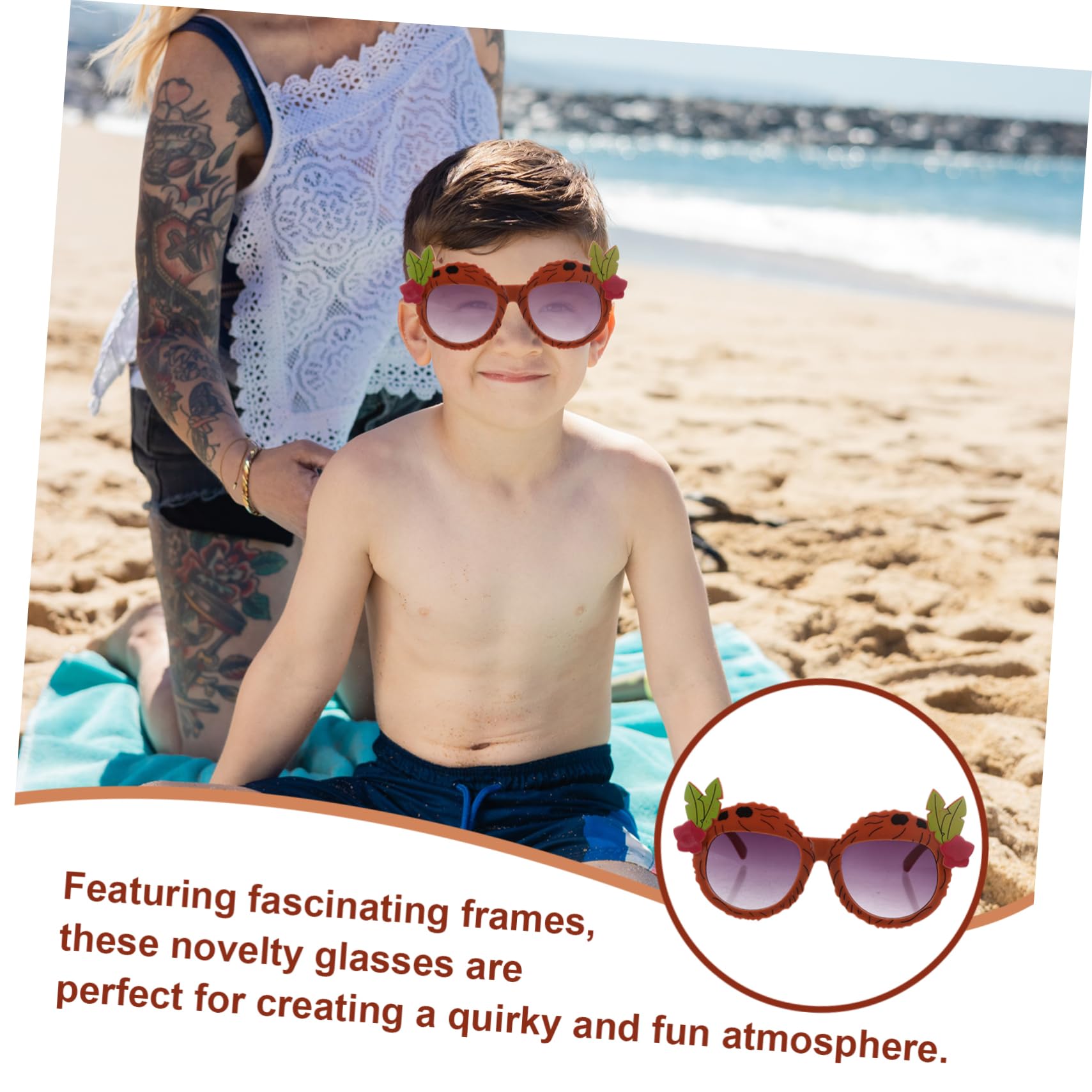 Healeved 5 Ensembles Lunettes De Soleil Pour De Fête Amusant En Forme De Lunettes De Fête Luau Deux Lunettes De Fête Drôles Décorations Tropicales Pc 2 Paires*5