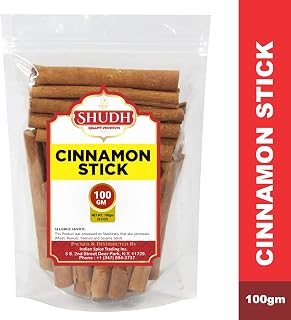 SHUDH Cassia Cinnamon Sticks 100g (3.5oz) - Premium Raw Indonesian Cinnamon for Baking, Cooking, Beverages & Oatmeal | jimidar