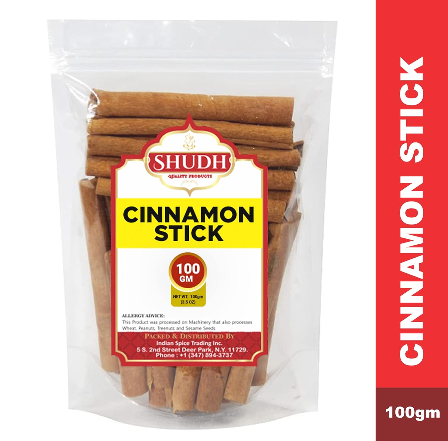 SHUDH Cassia Cinnamon Sticks 100g (3.5oz) - Premium Raw Indonesian Cinnamon for Baking, Cooking, Beverages & Oatmeal | jimidar