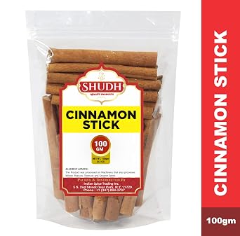 SHUDH Cinnamon Sticks 100GM (3.5 Oz) | Cassia Cinnamon | Canela | Perfect for Baking, Cooking & Beverages & Oatmeal| 2 3/4 Length | 100% Raw From Indonesia (100 GM)