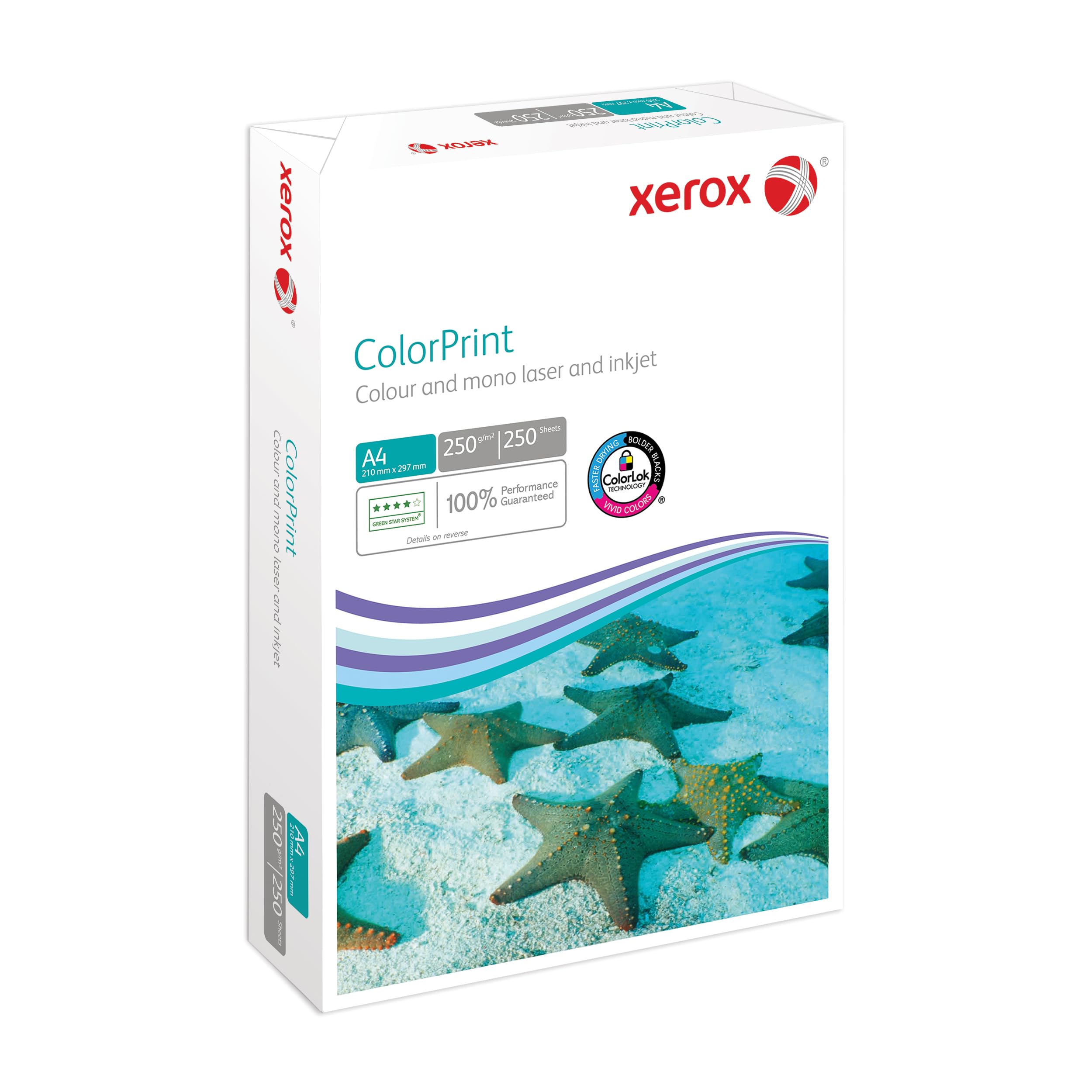 Xerox Colorprint Premium kolorowy papier do drukarek laserowych, biały, 250 g/m², A4, FSC Mix Credit, 1 opakowanie (250 arkuszy), 003R95414
