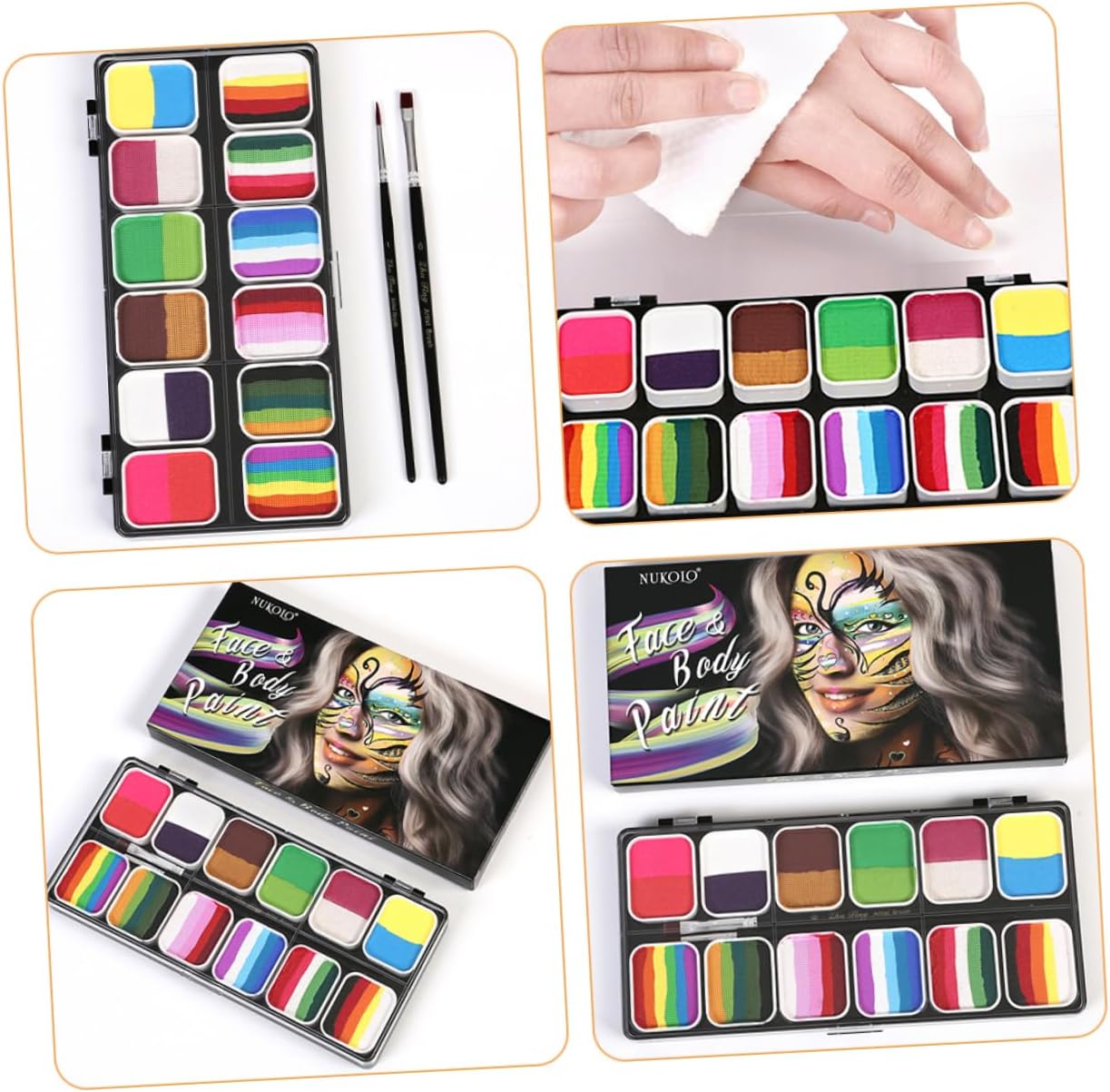 1 Set Children's Face Painting Face Makeup Pigment Face Paint Pigment Painting Makeup Palette Makeup Paint Palette Face Oil Paint Face Painting Kit Makeup Painting Kit Toner/211