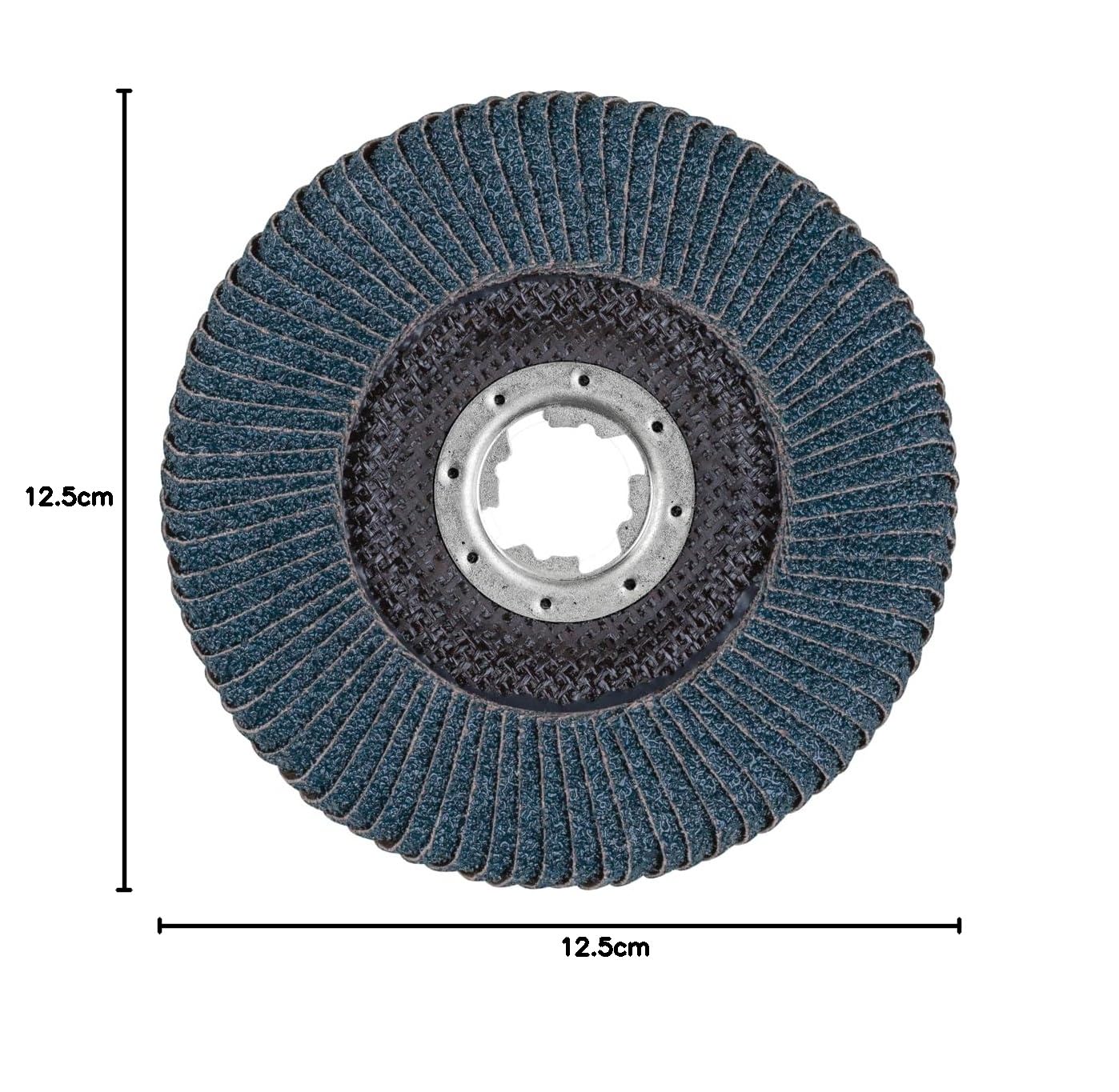 PFERD Disco de láminas Polifan Curve, 10 unidades, 125 mm x 14 mm, Z40, X-LOCK (22,23 mm), SGP STEELOX, 67689063 – para un mecanizado preciso de costuras de empalme