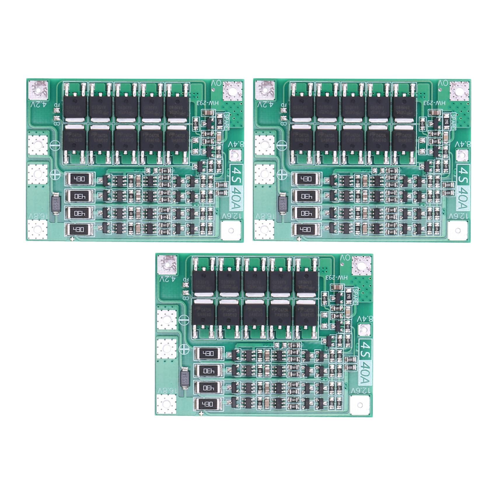 Jnchdghwa 3X 4S 40A Li-Ion Lithium Battery 18650 Charger PCB Protection Board with Balance for Drill Motor 14.8V 16.8V Module