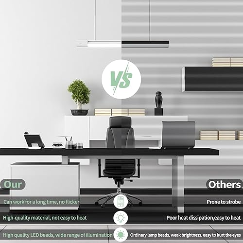 Miniatura 7 de Airand Lámpara de techo LED de 5000 K con enchufe, luces LED de tubo de 1.43 pies, luz de armario enlazable de 16 W para banco de trabajo, sótano,