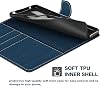 Funda de cuero con textura de madera para Unihertz 8849 Tank Mini 1 - Azul | Tapa de flip de 4.3" con tarjetero y soporte, cierre magnético, protección total, cartera 3