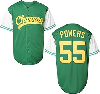 Villa Kenny Powers Baseball Jersey #55 Myrtle Beach Mermen Stitched Men Movie Baseball Jersey Blue Green (55 Powers Green, Large), Blue,green, Large