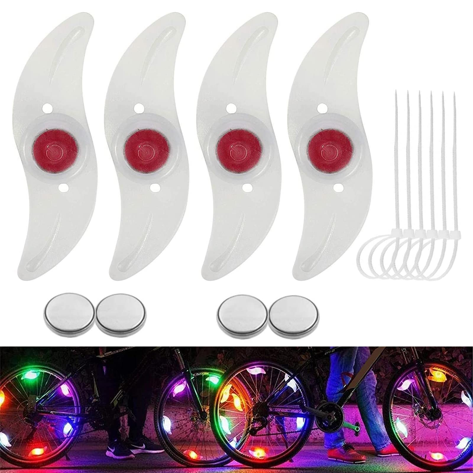 Rayons De Vélo Lumineux Rechargeables - LED Solaire + USB-C, Capteur De Mouvement - Sécurité Nocturne Pour Adultes/Enfants