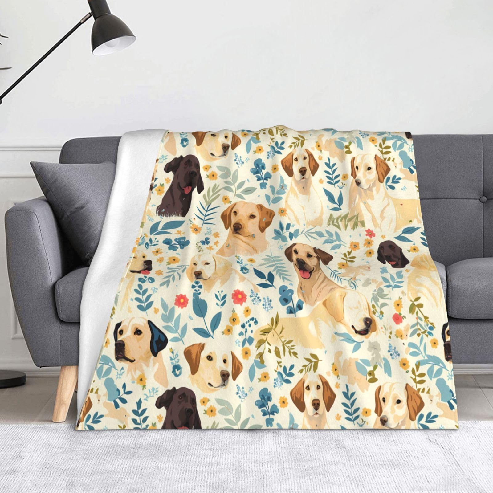 Couverture de camping 152 x 127 cm motif Labrador pour voyage