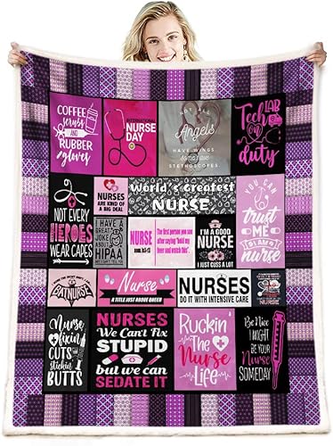 Miniatura 8 de Regalos para enfermeras manta de sherpa suave y esponjosa para cama oficina y sofá H1591 x 787in