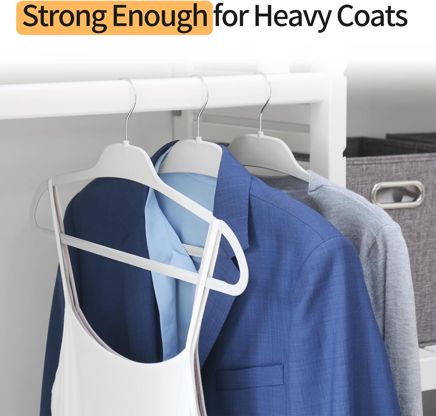 Non-Slip Rubber Coated Hangers, 30 Pack Plastic Clothes Hangers with 360° Swivel Hook 17.7 Inches Slim Space Saving Hangers for Adult Clothes Shirts Dresses Pants, Gray