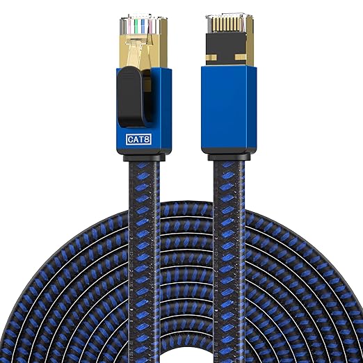 Cable Ethernet Cat8 30FT Plano Trenzado SSTP RJ45 LEKVKM miniatura 7