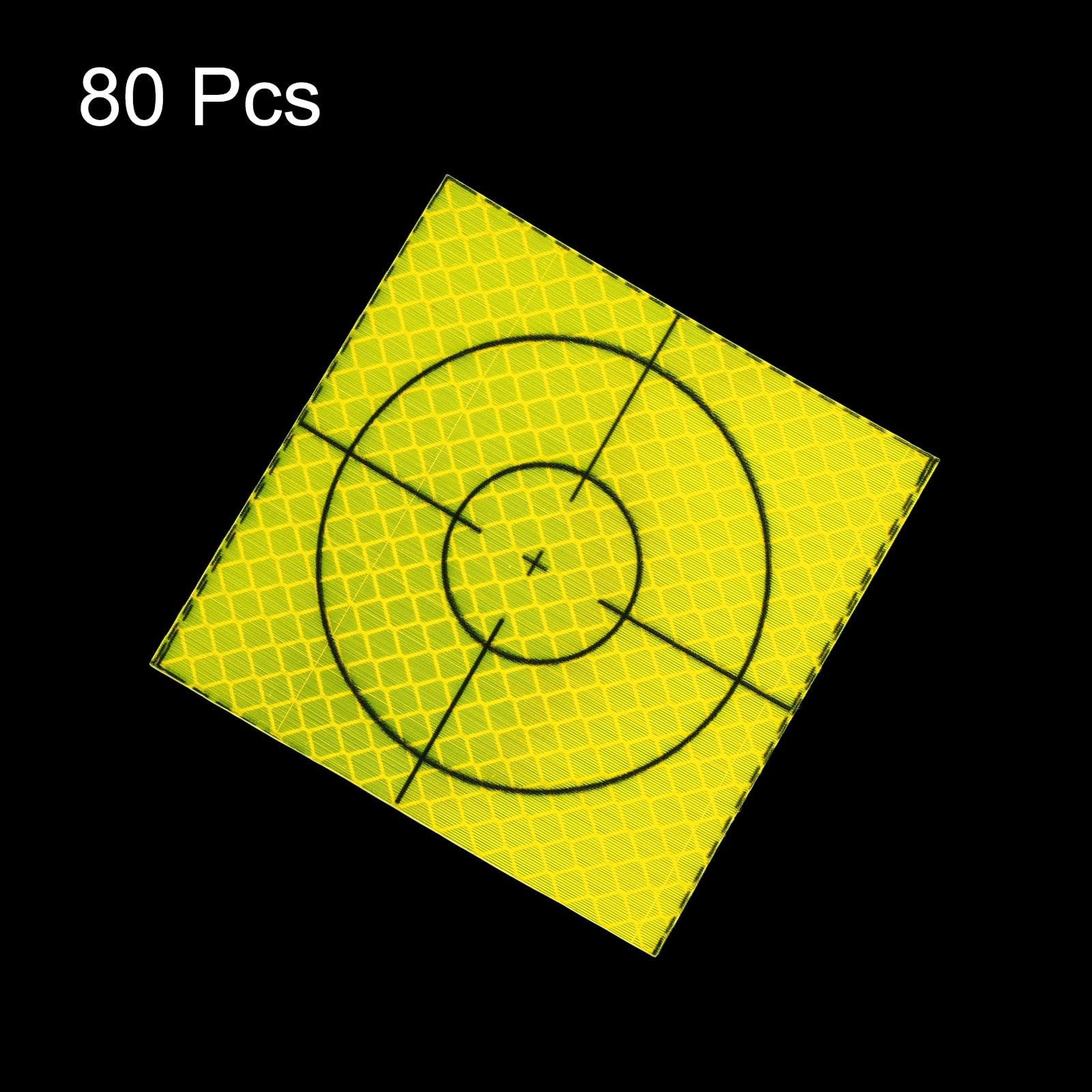 QUARKZMAN 80 Feuilles Réfléchissantes De Relevé 80mm X 80mm Autocollantes Cibles De Topographie Marque Adhésive Feuille Réfléchissante Pour Inspection Navale Mesure Tunnel Vert